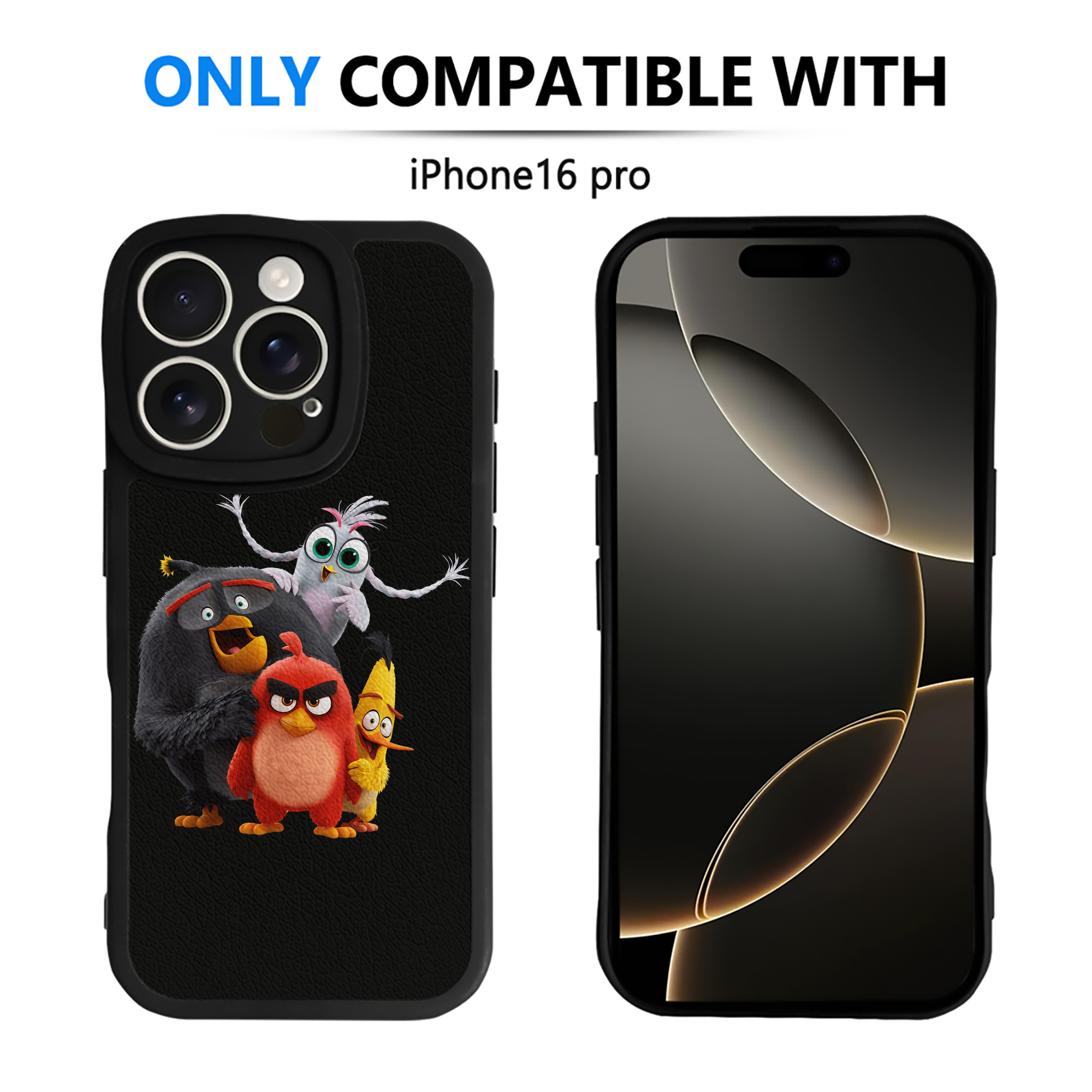（画像用） Angry Birds アングリーバード 【iPhone 16シリーズ対応】シリコンスマホケース（レザー調） 材質：シリコン